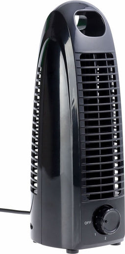 Opus2 tafelventilator - 2 standen - zwart - ventilatoren - ideaal voor op tafel tijdens het thuiswerken