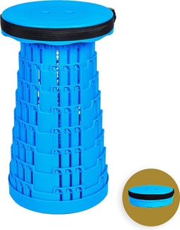 Opvouwbare kruk extra strong vol blauw - telescopische kruk - 250 kg - inklapbare kruk - draagbaar - kampeerstoel - opstapkrukje