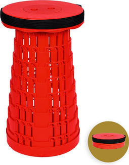 Opvouwbare kruk extra strong vol rood- telescopische kruk - 250 kg - inklapbare kruk - draagbaar - kampeerstoel - opstapkrukje