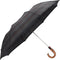 Opvouwbare Paraplu Geruit Zwart met houten handvat - S570 - Dsn 101 cm - Opgevouwen 43 cm - Knirps