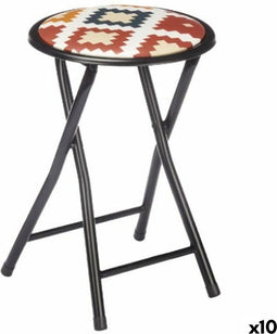 Opvouwbare stoel Boho Chic Zwart PVC Metaal 30 x 30 x 45 cm (10 Stuks)