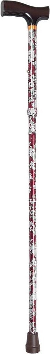 Opvouwbare wandelstok - burgundy 74 -84 cm