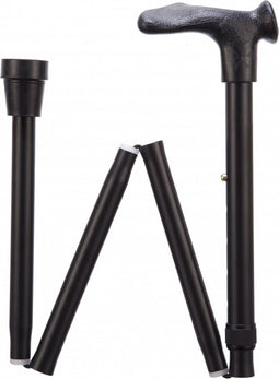 Opvouwbare wandelstok comfortgrip - zwart links