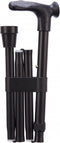 Opvouwbare wandelstok comfortgrip - zwart links