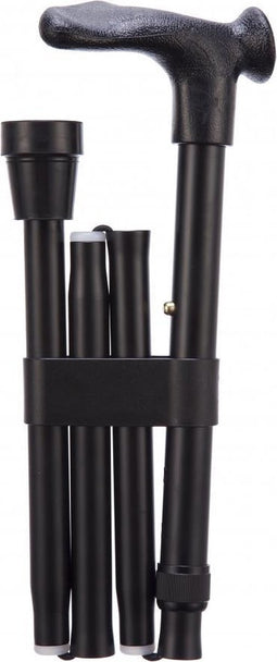 Opvouwbare wandelstok comfortgrip - zwart rechts