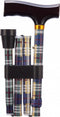 Opvouwbare wandelstok - geruit 74 - 84 cm