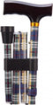 Opvouwbare wandelstok - geruit 74 - 84 cm