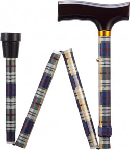 Opvouwbare wandelstok - geruit 84 - 94 cm