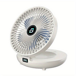 Opvouwbare Wandgemonteerde/Bureaublad Ventilator - Oplaadbaar via USB, Geschikt voor Kantoor, Thuis
