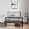 vidaXL - Bedframe - met - hoofd- - en - voeteneinde - metaal - zwart - 100x200 - cm