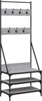 vidaXL - Kledingrek - met - schoenenrek - 70x40x184 - cm - grijs - sonoma - eikenkleur