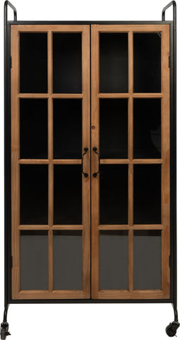 Buffetkast Op Wielen - Zwart Metaal & Hout