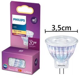 Philips LED lamp GU4 Reflector Spot Lichtbron - Warm wit - 2,3W = 20W - Ø 3,55 cm - 1 stuk