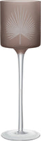 J-Line theelichthouder Op Voet Palmblad - glas - beige - large