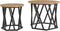 vidaXL - Nesting - Bijzettafels - 2 - stuks - Artisan - Eiken - Geengineerd - Hout