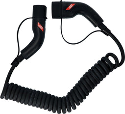 Carpoint Spiraal Laadkabel - Type 2 naar Type 2 - 32A 1 fase 6 meter - Zwart