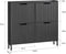 Sobuy Schoenenkast - 4 Flip-lades - Zwart - 100x19x91 cm