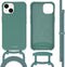iMoshion Hoesje Geschikt voor iPhone 14 Hoesje Met Koord - iMoshion Color Backcover met afneembaar koord - Donkergroen