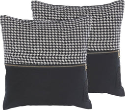 KINWAT - Sierkussen set van 2 - Zwart - 45 x 45 cm - Polyester
