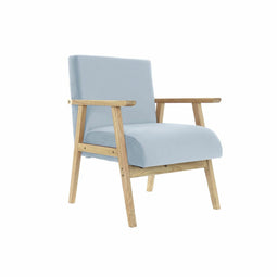 Armstoel DKD Home Decor Polyester Hemelsblauw Hout MDF (61 x 63 x 77 cm)
