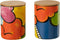 J-Line voorraadpot Pop Art - porselein - mix - 2 stuks