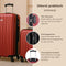 Slazenger Kofferset 2 Delig - Handbagage Trolley en Ruimbagage Koffer (S + M/L) - ABS Hardcase - 360° Wielen - Cijferslot - Rood