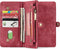 Caseme - vintage 2 in 1 portemonnee hoes - Geschikt voor iPhone SE (2022 / 2020) / 8 / 7 / 6(s) - Rood
