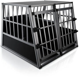 Aluminium Hondentransportbox XL - Veilig vervoer grote honden - Zwart/Zilver