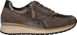 Gabor Dames Sneakers - Rits en vetersluiting - Bruin