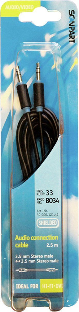 Scanpart AUX kabel 2.5 meter - Geschikt voor autoradio - Stereo audio verlengkabel - 3.5 mm mini jack naar mini jack - Universeel