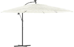 vidaXL - Parasol - met - stalen - paal - 290x290x238 - cm - wit