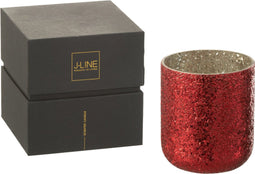 J-Line geurkaars Luxuria - Berry Bliss - glas - rood - large - 80U