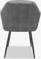 Furnicher Brando Eetkamerstoel - Fluwelen bekleding - Modern design - Stalen frame - Grijs fluweel - Zwarte poten