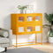 vidaXL - Dressoir - 100,5x39x107 - cm - koudgewalst - staal - mosterdgeel