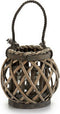 Kaarshouder 21 x 19 x 17 cm Grijs Glas vlechtwerk (12 Stuks)