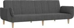 vidaXL - Slaapbank - 2-zits - met - 2 - kussens - stof - donkergrijs