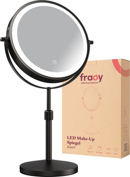 Fraay® Make Up Spiegel - Vergrootspiegel 10x - LED Verlichting - Zwart