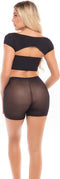 Pink Lipstick Lingerie Bandeau top en shorts set ON YOUR MIND 3PC SET, ONE SIZE Zwart
