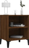 vidaXL - Nachtkastje - met - metalen - poten - 40x30x50 - cm - bruin - eikenkleur