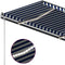 vidaXL - Luifel - handmatig - uittrekbaar - met - LED - 3,5x2,5 - m - blauw - en - wit