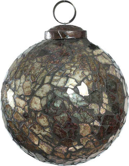 PTMD Carice kerstbal van glasmozaïek - H10 x Ø10 cm. - Glas - Koper