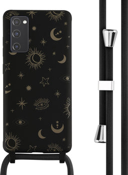 iMoshion Hoesje Geschikt voor Samsung Galaxy S20 FE Hoesje Met Koord - iMoshion Siliconen design hoesje met koord - Zwart / Sky Black