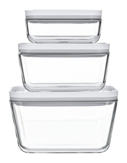 Zwilling Fresh & Save Vacuüm vershoudbakjes - Opbergdozen - 3-delige set - S 200ml - M 750ml - L 1600ml - Glas