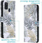 iMoshion Hoesje Geschikt voor Samsung Galaxy A21s Hoesje Met Pasjeshouder - iMoshion Design Softcase Bookcase - Wit / Zwart / Goud / Glamour Botanic