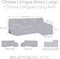 Hoes voor chaise longue met lange armleuning rechts Eysa BRONX Donker grijs 170 x 110 x 310 cm