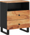 vidaXL - Nachtkastje - 50x33x62 - cm - massief - acaciahout - en - bewerkt - hout