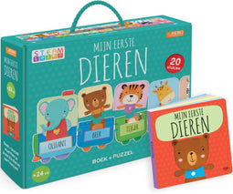 Puzzeltrein 20 stukjes en boek - Puzzeltrein 20 stukjes en boek - Mijn eerste dieren