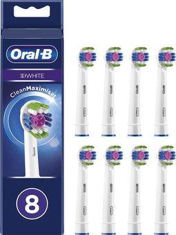 Oral-B 3D White - Met CleanMaximiser-technologie - Opzetborstels - 8 Stuks