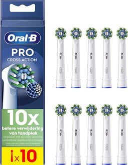 Oral-B Cross Action Pro - Opzetborstels - Met CleanMaximiser Technologie - 10 Stuks - Elektrische Tandenborstel Compatibel