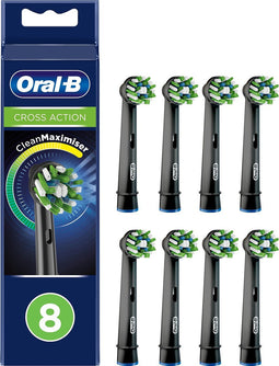 Oral-B CrossAction - Met CleanMaximiser-technologie - Opzetborstels - Zwart - 8 Stuks